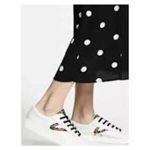 NWT Tretorn Nylite Plus Leather Sneakers in White Leopard Size 10 1/2